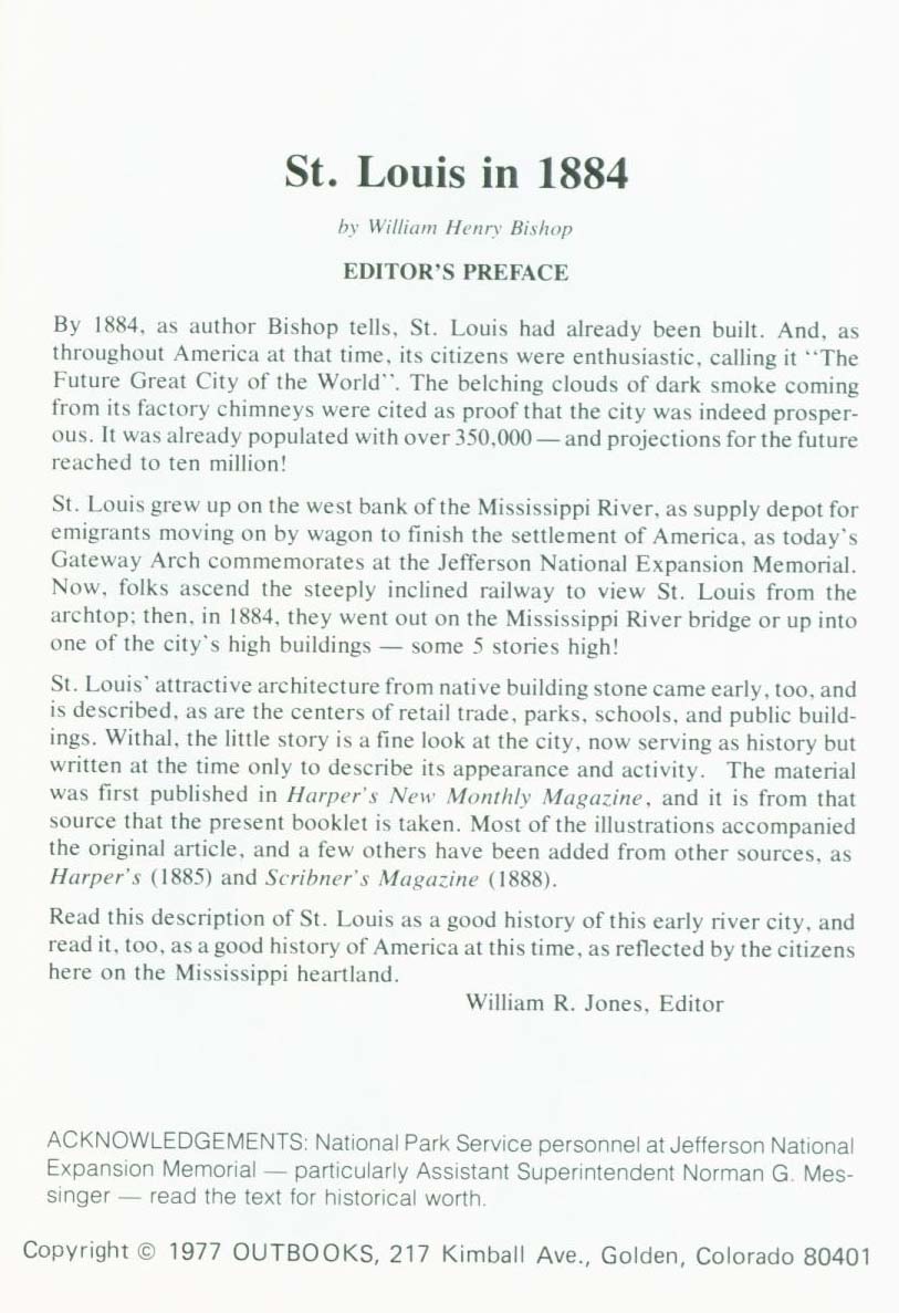 SAINT LOUIS IN 1884: "the future great city of the world". vist0024a